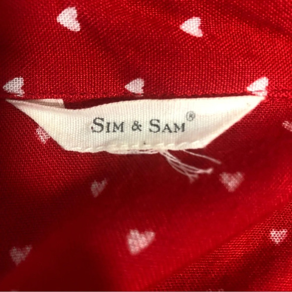 Sim & Sam Heart Button Up High Low Blouse - Picture 4 of 6